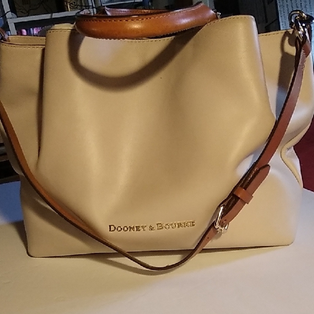 Dooney & Bourke Bone and Brown Shoulder Bag